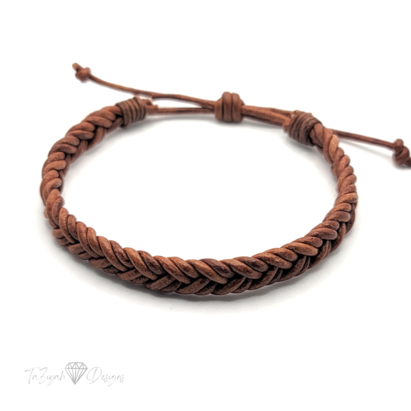 Men’s Adjustable Braided Leather Bracelet